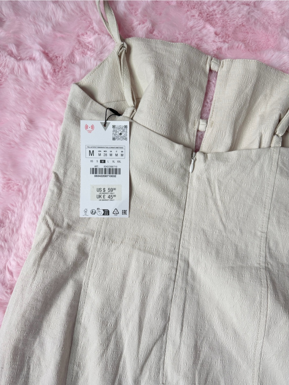 Zara Cream Maxi Dress with Front Tie Straps - Picture 10 of 10